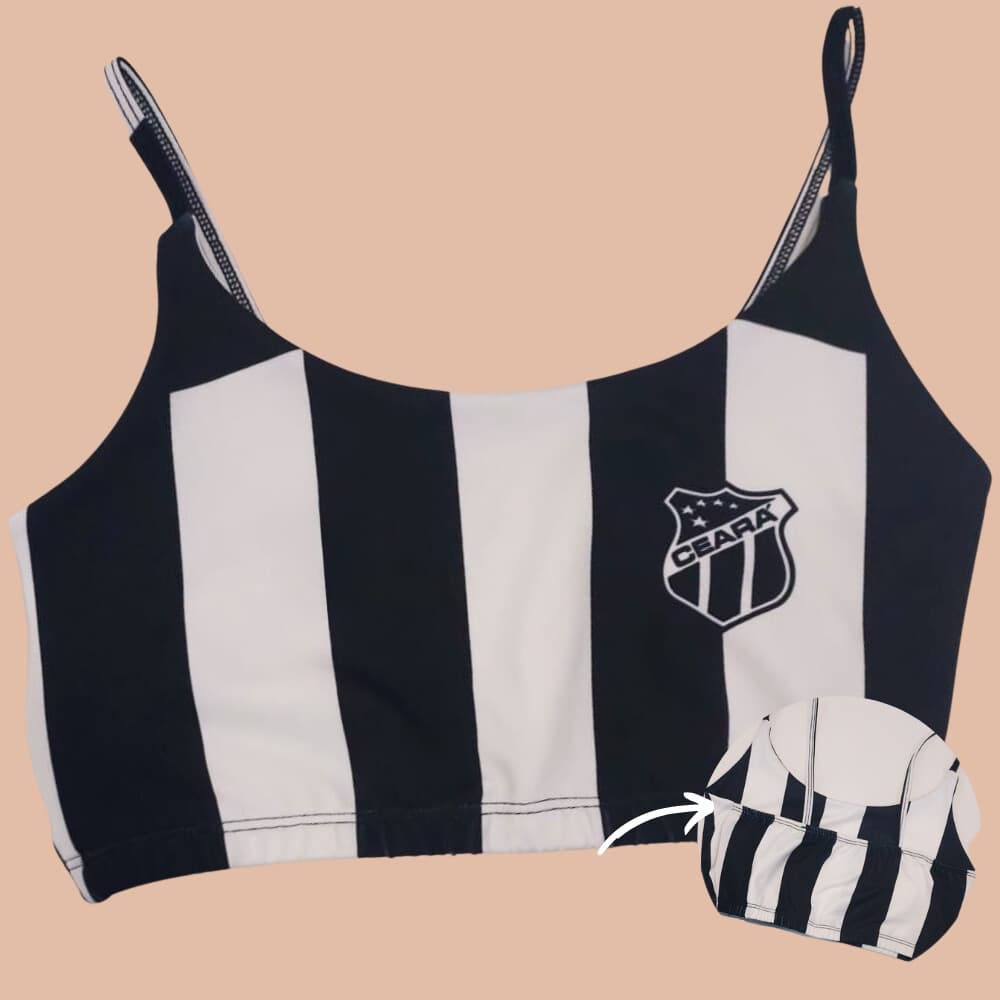 Top Cropped Feminino Times do Coração Alça Fina CEARÁ ESTHER