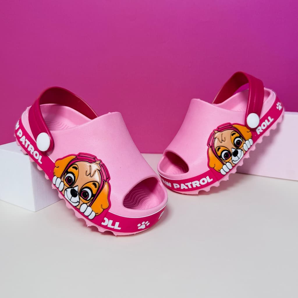 Sandália Infantil Menina – Slide Feminino - Babuche Cachorrinha Aventureira, Leve, Macia e Segura