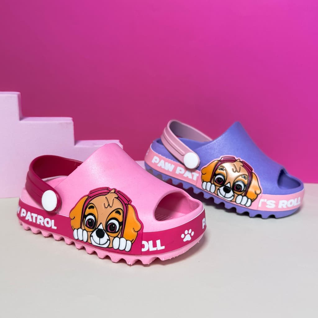 Sandália Infantil Menina Cachorrinha Rosa/Lilás – Confortável, Super Leve e Antiderrapante