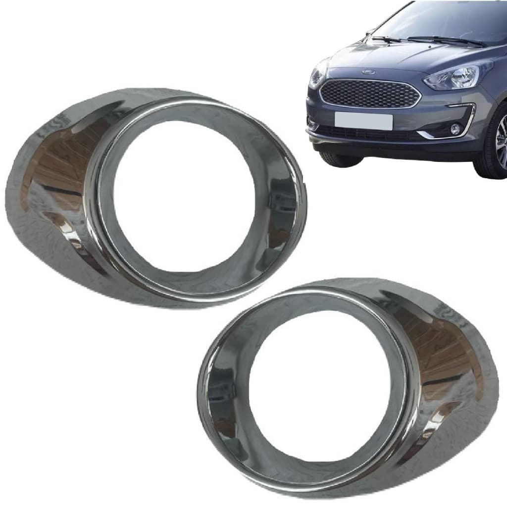 Aplique Moldura Farol de Milha Ford Ka Cromada Grade Para-choque 2017 2018 2019 2020 2021 2022 2023