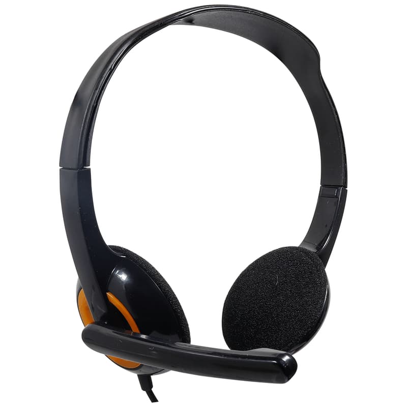 Headset Fone de Ouvido Talk Preto e Laranja Hs108 Tipo C Haste Ajustável OEX