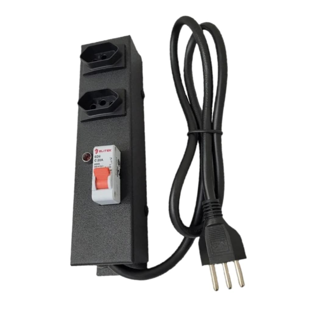 Filtro De Filtro Linha 2 Tomadas Bivolt 20 Amperes 20a 4400w Disjuntor