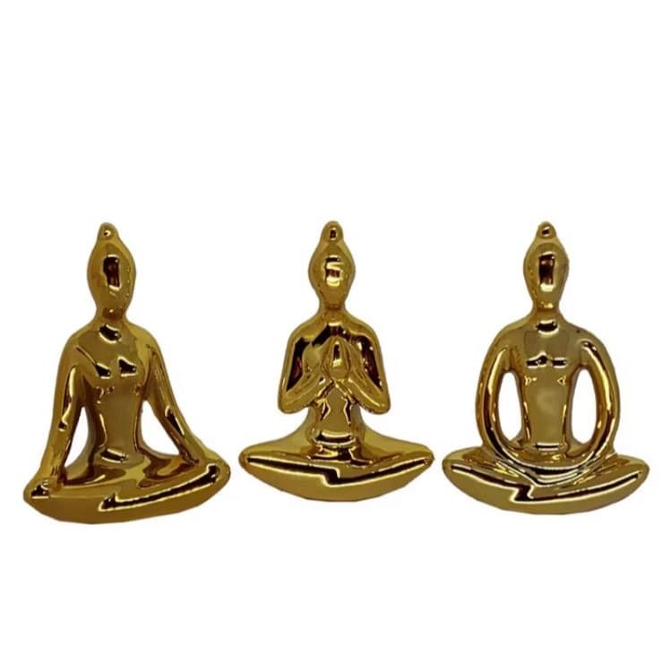 Kit com 3 estatuas meditação yoga
