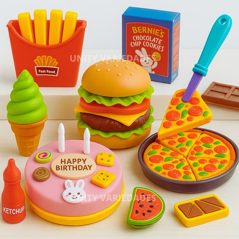 Kit Brinquedos Menino Menina 8 - 26 Pçs Comidinha Infantil Cortar Cozinha Infantil Comidas Velcro
