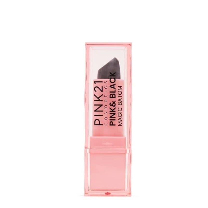 Batom Pink & Black Magic Pink 21 + batom magico + batom que reage com ph da pele
