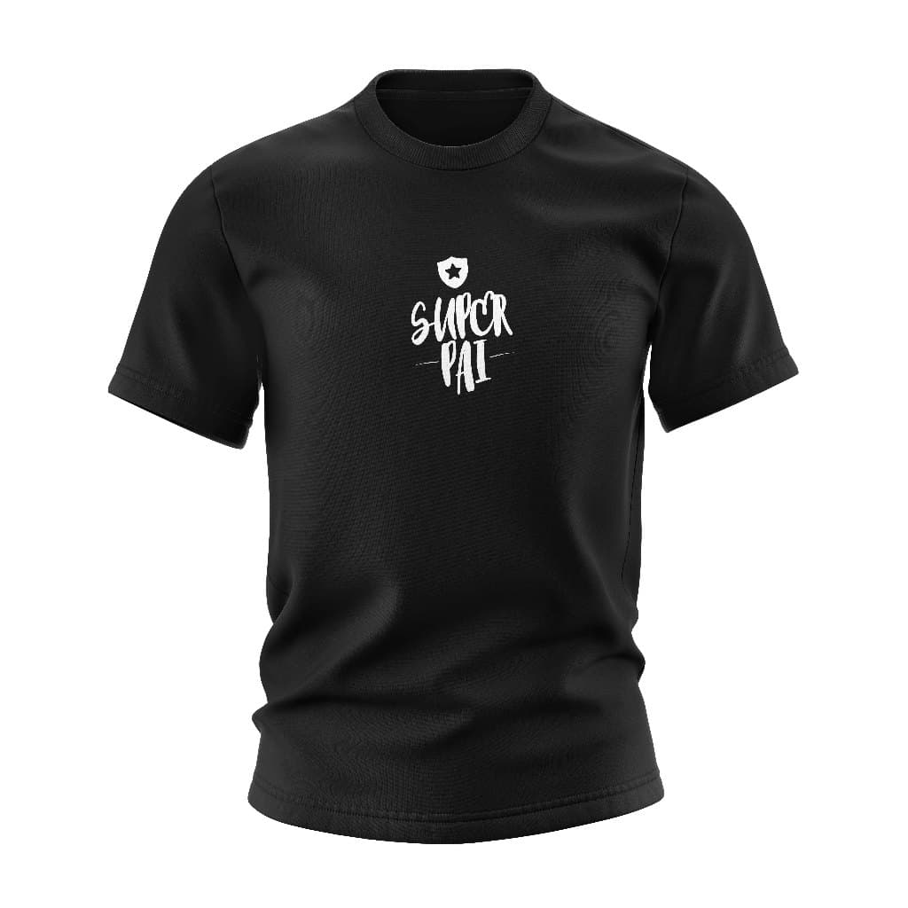 Camiseta Dia dos Pais "Pai Super" 100% Algodão Premium Presente Personalizável Fotos Antialérgica