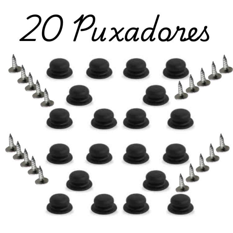 Kit 20 Peças de Puxador Pomel Pegador para Tampa de Panela em Alumínio  e Vidro