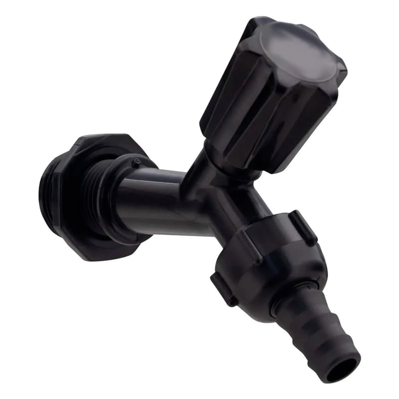 Torneira de Jardim com Bico para Mangueira Preta 1/2" x 3/4" Resistente