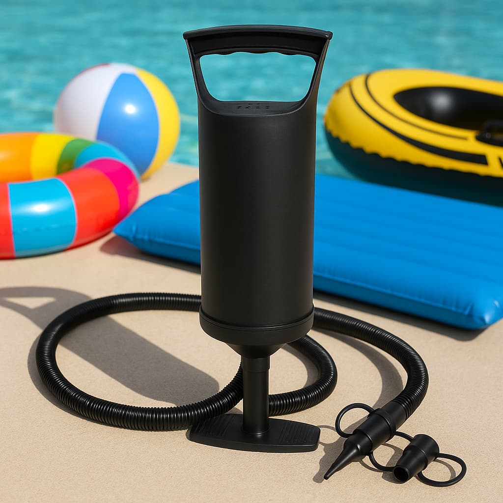 Bomba de ar manual portátil para encher colchão piscina inflavel bola boia com 3 bicos adaptaveis