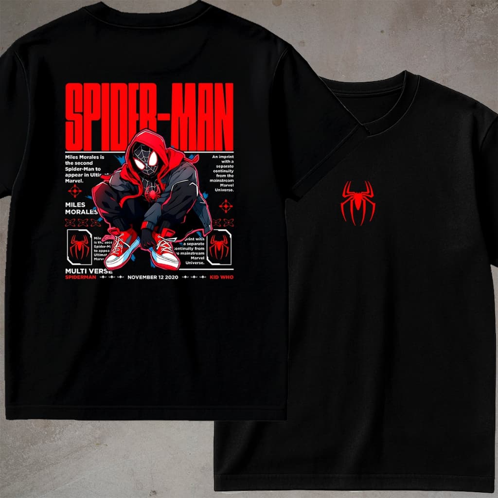 Camiseta Masculina Aranha 100% Algodão Camisa Miles Blusa Spider