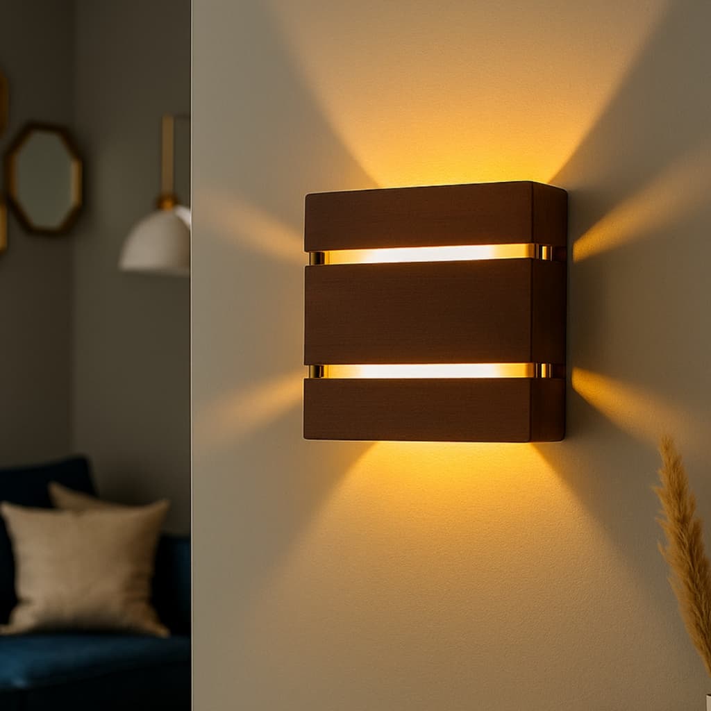 Arandela De Parede  Luminária Decoração Led 2 Focos 2 Frisos Ideal Para Piscinas Muros Jardins Sítios
