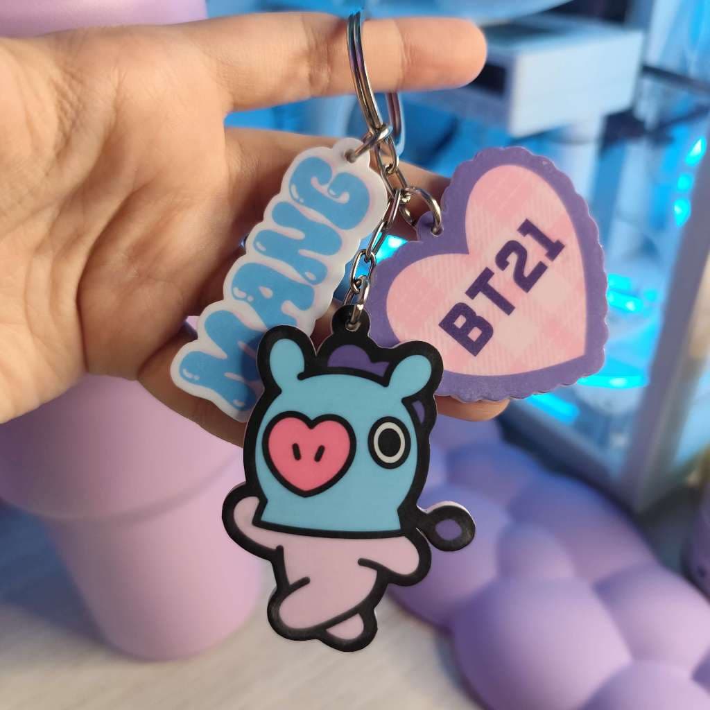 Chaveiro – KPOP Fofo Idol Coreano Kawaii Kpopper Colecionável Acessório Mochila Chaves Charm BTS BT21 Mang JHope Hoseok