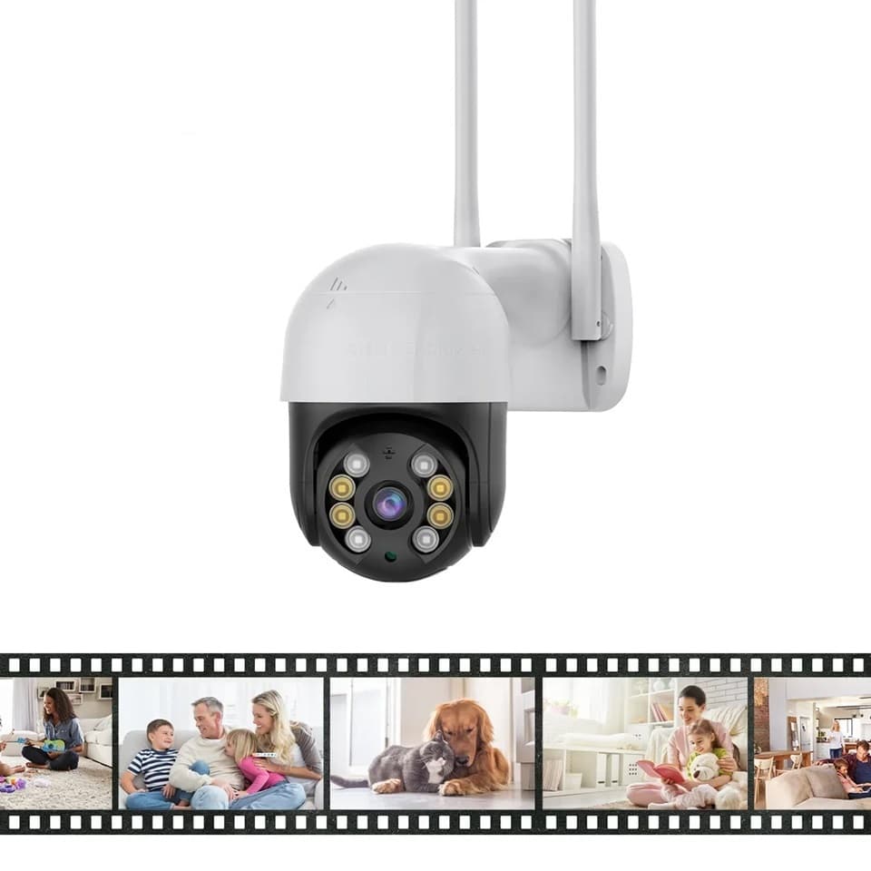 Camera IP HD WIFI Para Uso Externo PTZ Rotativa Resistente a Água - Com Visão Noturna