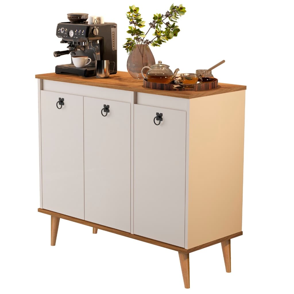 Buffet Dream Classic 3 Portas Aparador Balcão Com Pés Palito Retro - Várias Cores