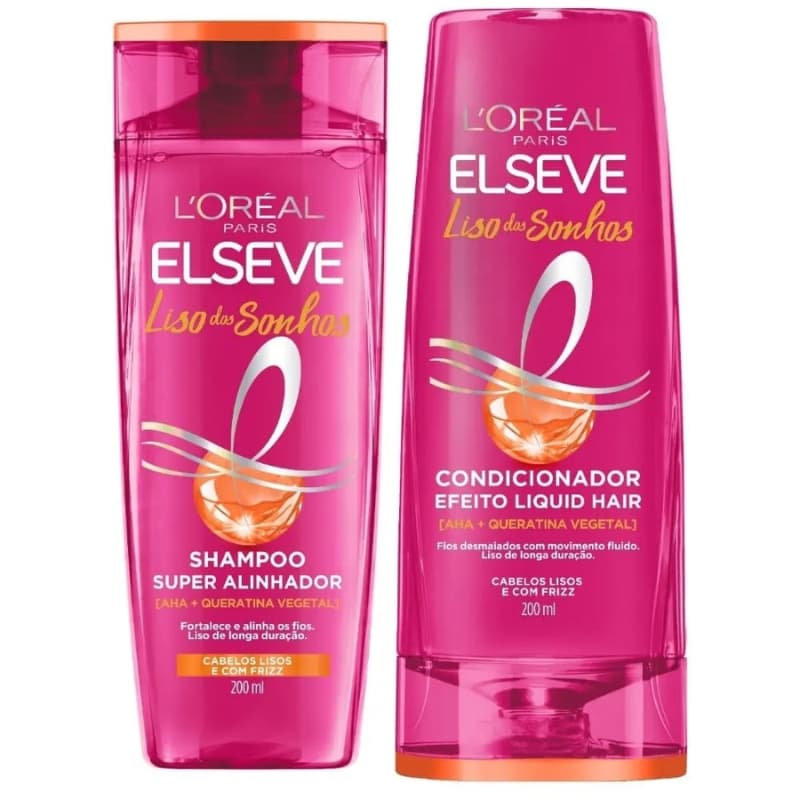 KIT ELSEVE LISO DOS SONHOS C/1 SHAMPOO 200ML + 1 CONDICIONADOR 200ML