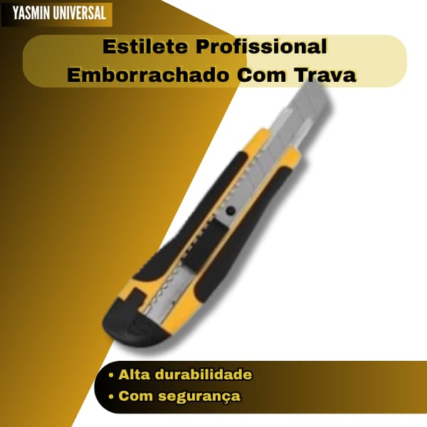 Estilete Profissional Emborrachado Com Trava 18mm