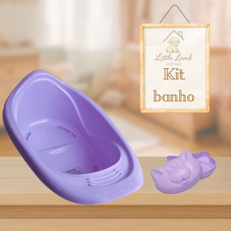 Kit Banho Bebê – Banheira com Saboneteira – Segura e Resistente