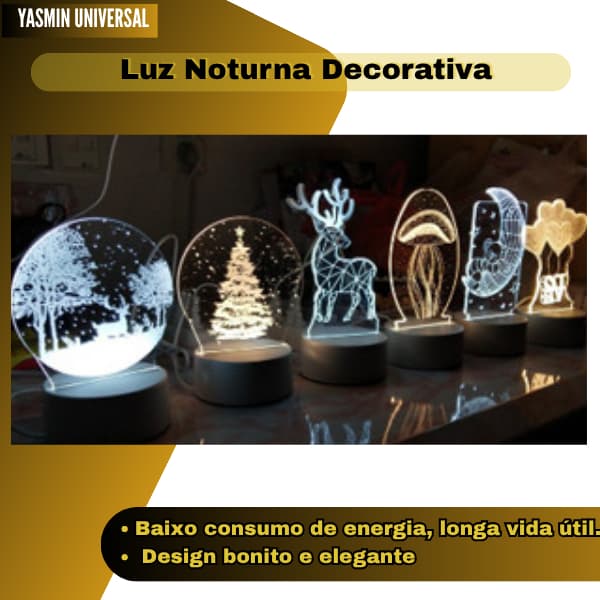 Luminária de Mesa de LED 3D Criativa / Luz Noturna Decorativa/ Luminária De Mesa Com Illusion Noturna De Led 3d Criativa