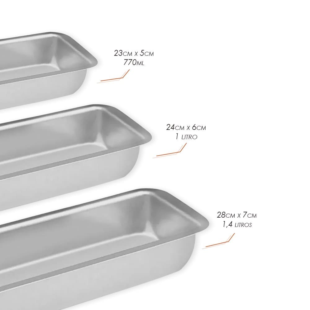 Conjunto de Formas para Pães Bolos Tortas 3 Peças