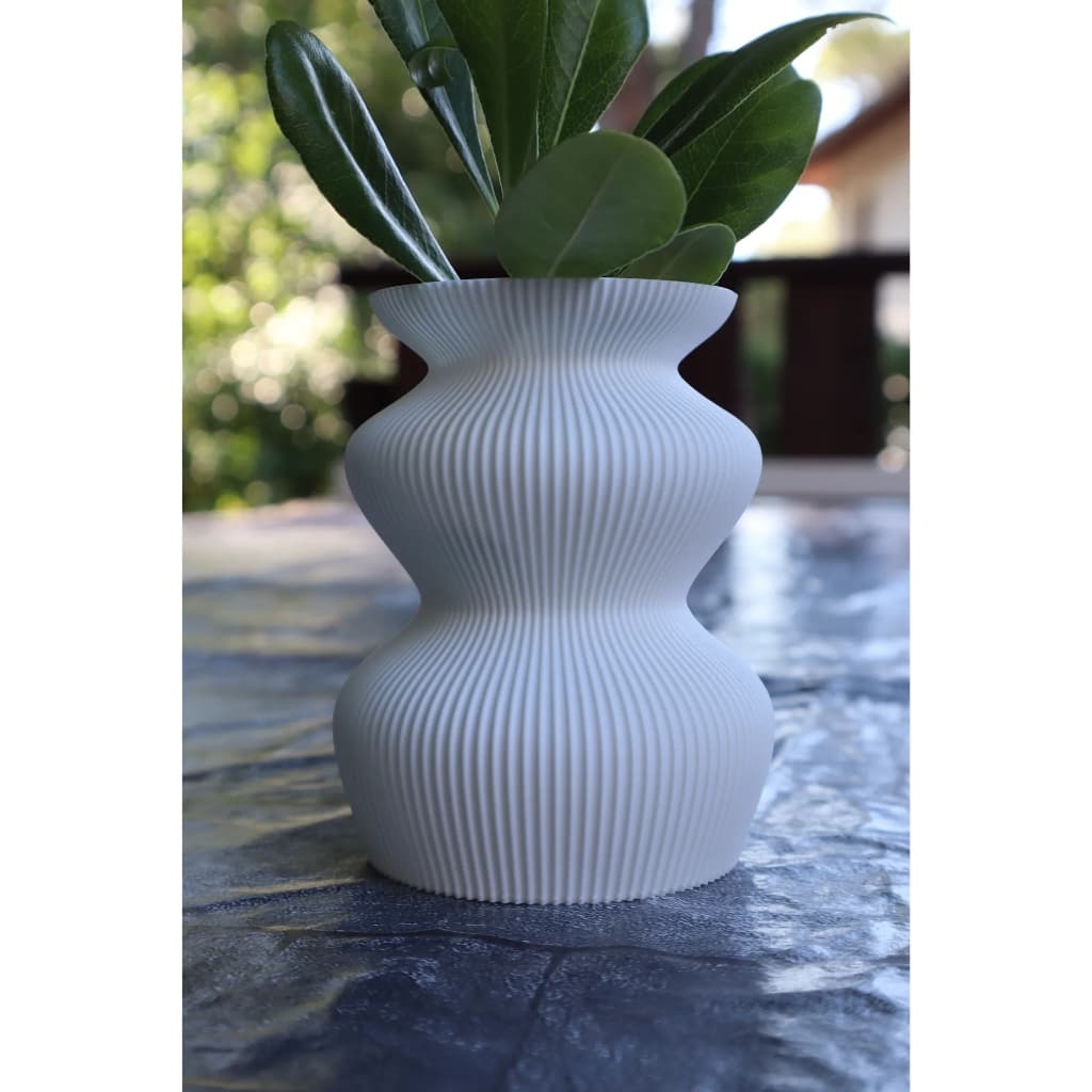 Vaso Decorativo Moderno em Plástico Para plantas Ondulado Branco Minimalista Leve Criativo Vaso Impresso em 3D