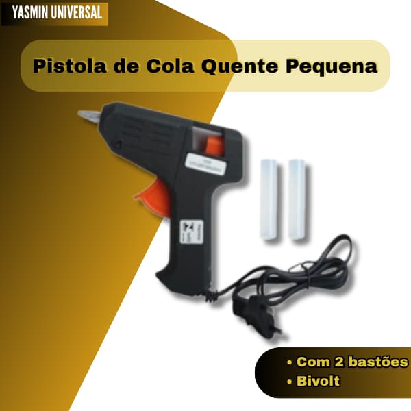 Pistola de cola quente pequena bivolt  10w-20W-40W bastões de cola - com 2 bastões