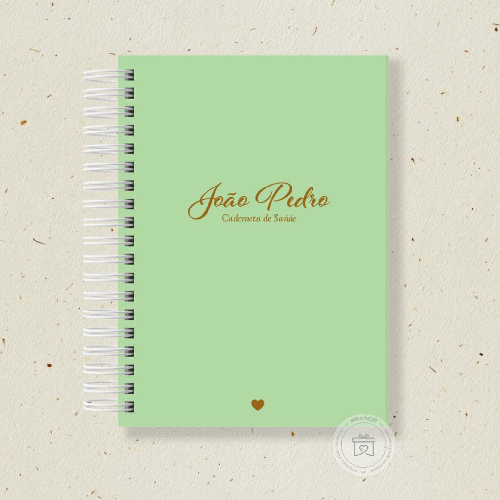 CADERNETA DE VACINAÇÃO SAÚDE CLÁSSICA VERDE PERSONALIZADA COM NOME DO BEBE CAPA DURA