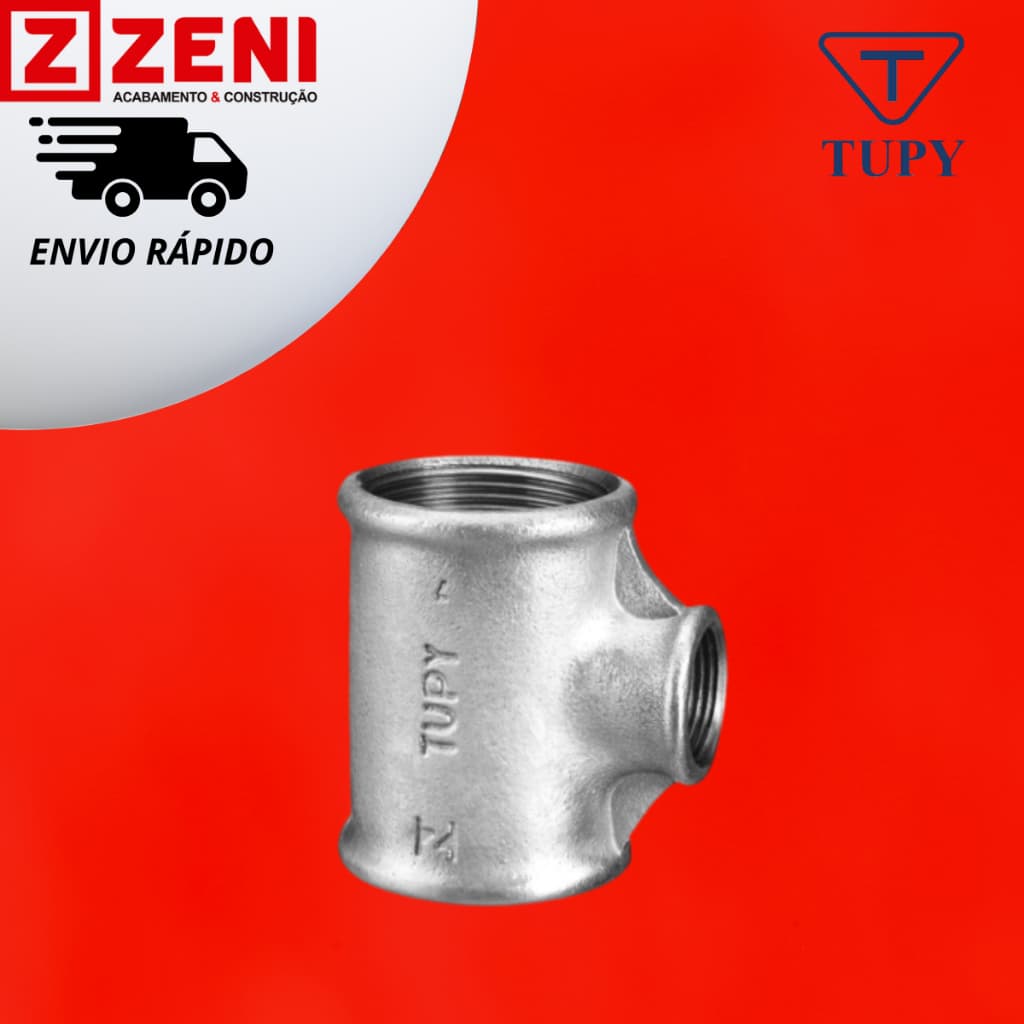 Te Redução BSP Galvanizado 2.1/2"x1.1/4" - Tupy