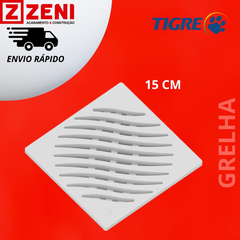 Ralo Tampa Grelha PVC Quadrado Branco Tigre Ecológica Para Porta Grelha 15cm 150mm