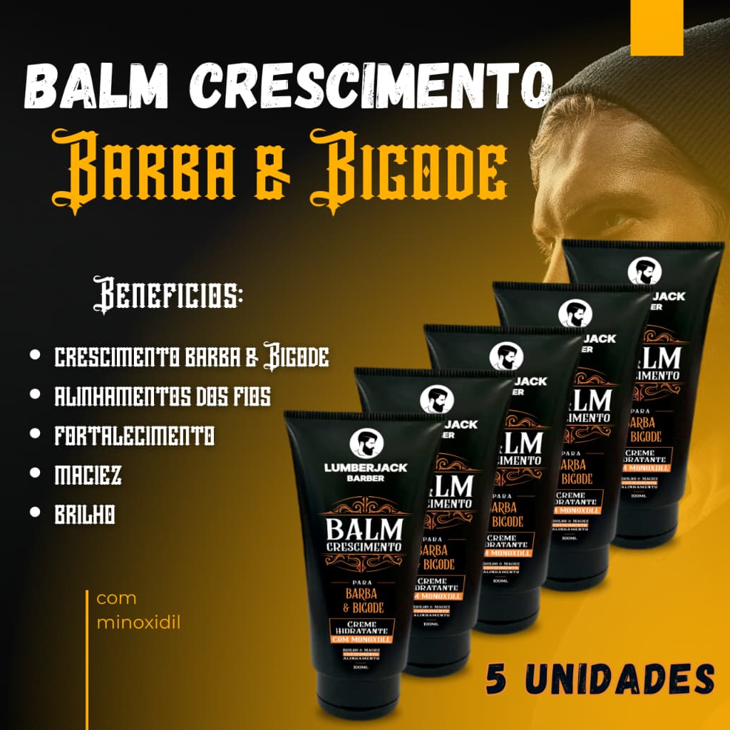 Balm  Crescimento Barba e Bigode Crescimento Preenchimento Falhas e Hidratação
