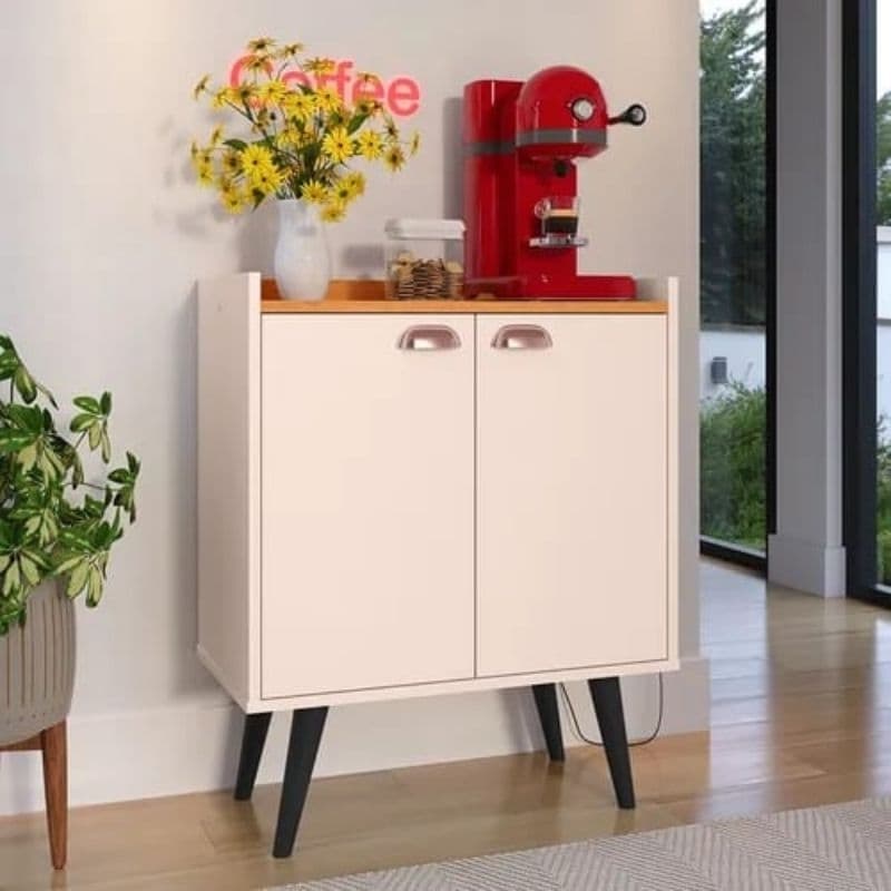 Buffet Balcão Sala De Jantar Linea 2 Portas Retrô Com Prateleira