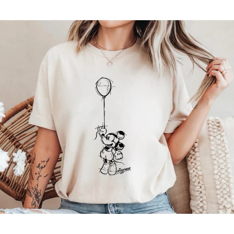 Camiseta Oversized Feminina Off White Mickey Balão 100% algodão
