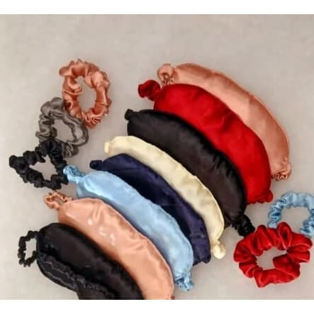 KIT 2 Máscaras de Dormir, Tapa Olho de Cetim Super Confortavél ,mais 1 Scrunchie Cores Lindas
