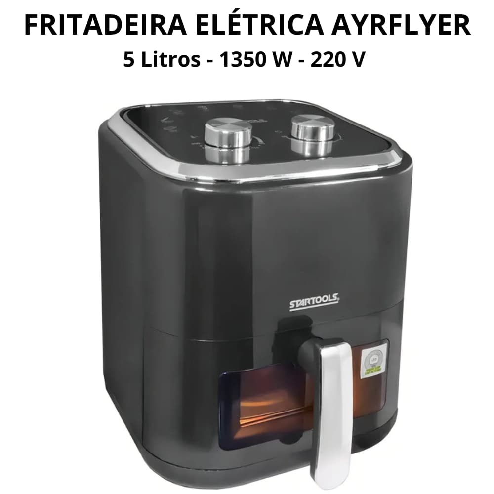Fritadeira Elétrica AirFryer 5 Litros 1350 W 220 V ou 3,4 Litros 1200 W 127 V