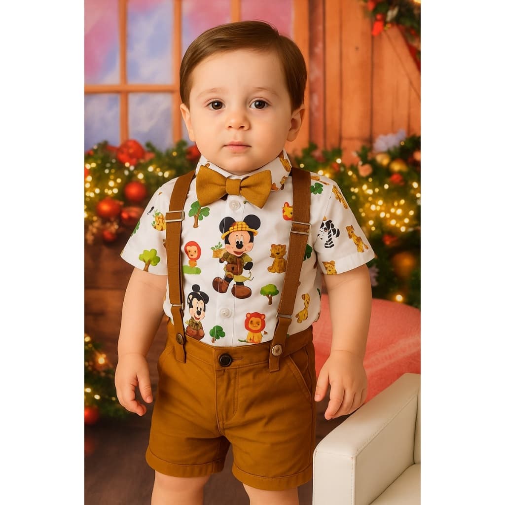 Conjunto Mickey Safari Temático Menino Luxo Festa
