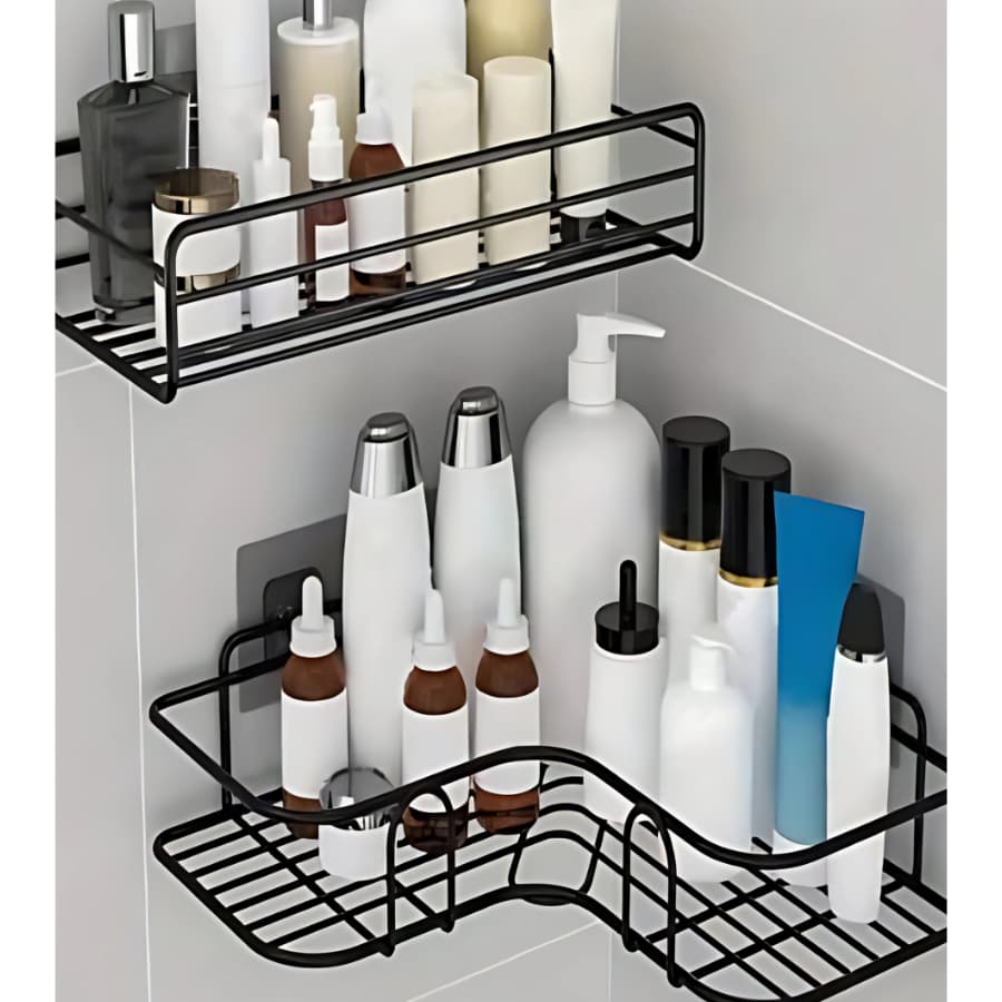1/2/3/7 Porta Shampoo Suportes Organizador De Metal Para Banheiro Cozinha Prateleira