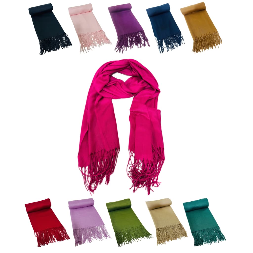 Cachecol Frio Echarpe Xale Lenço Pashmina Franja Look Inverno Acessório Manta Elegante