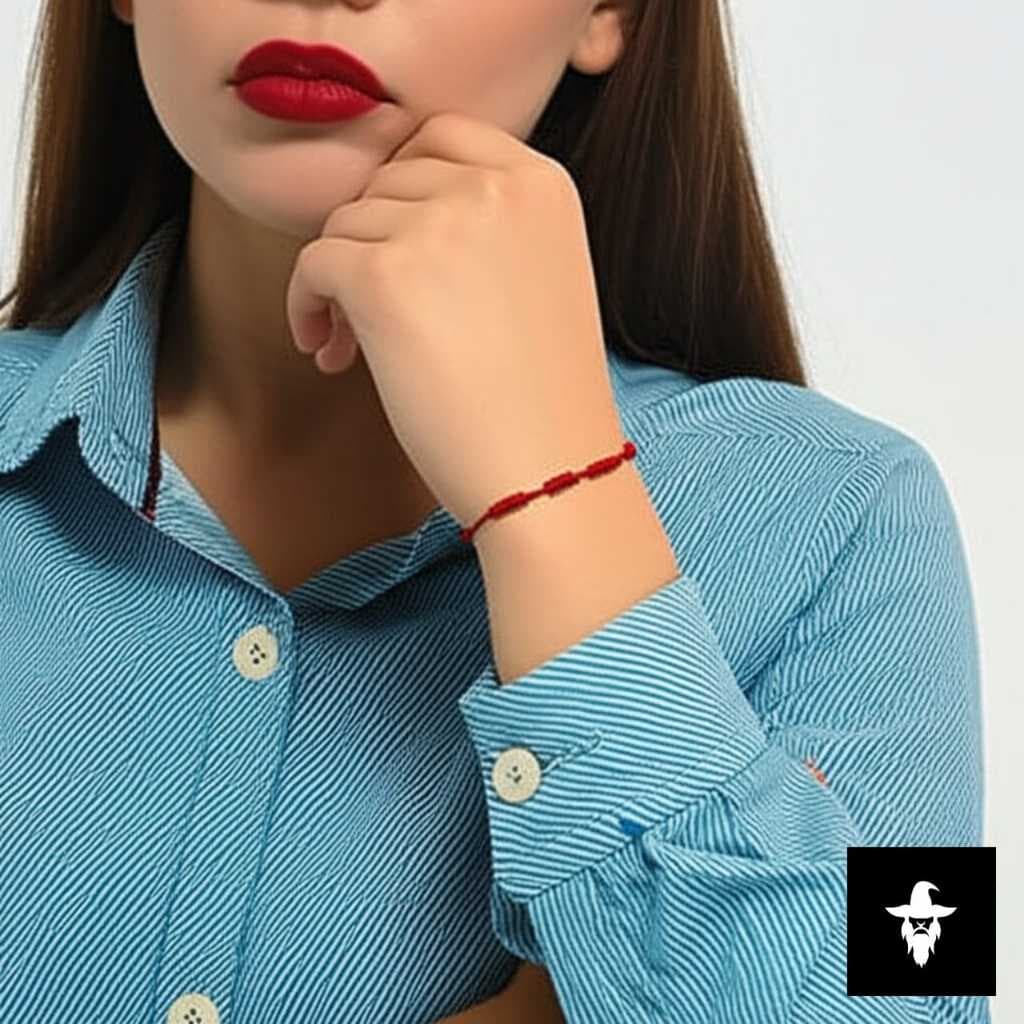 Pulseira Vermelha De Sete Nós Kabbalah Ajustável Original O Francisco
