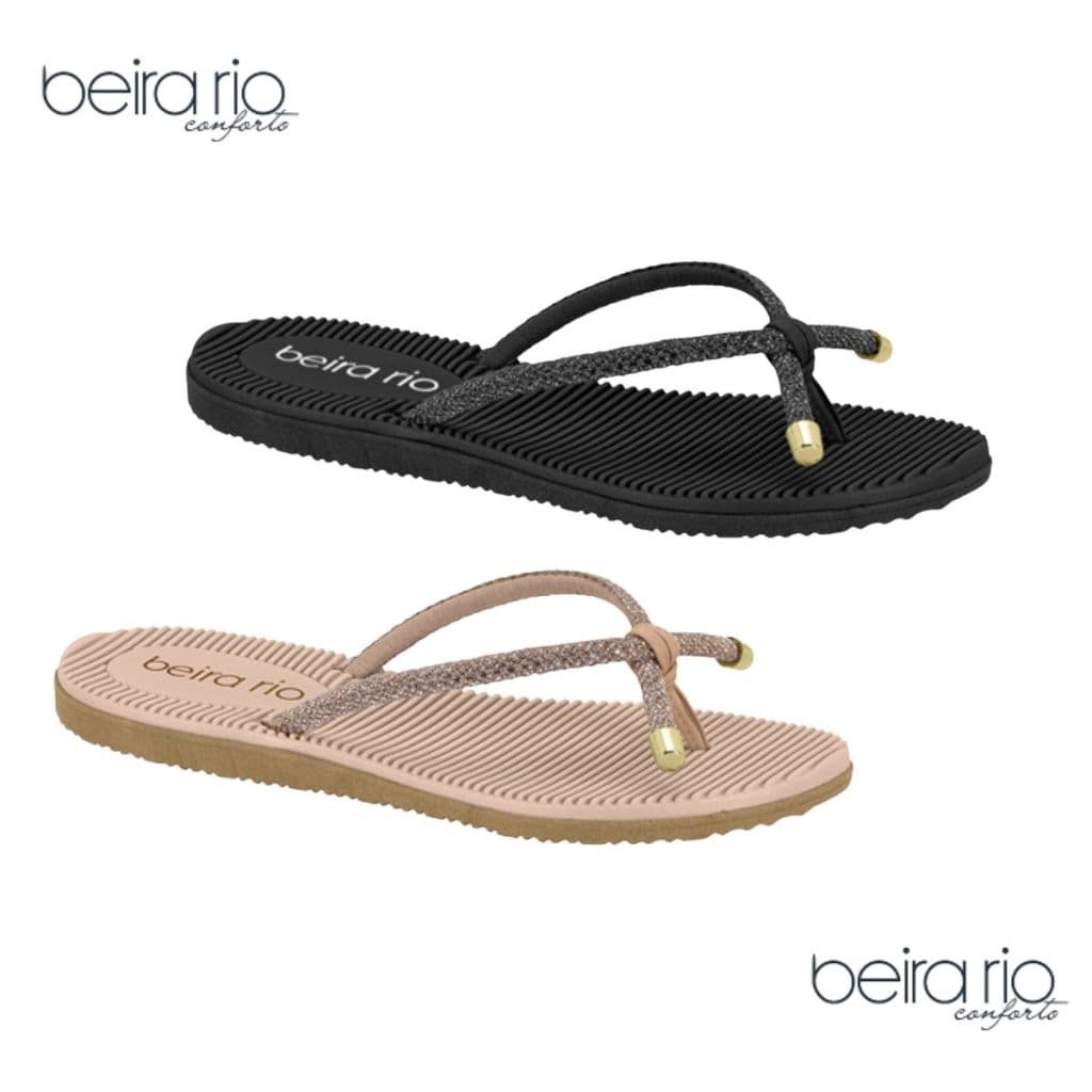 Chinelo Feminino Beira Rio Confortavel Solado Eva Detalhes em Strass Ref: 8395.227