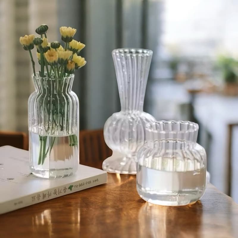 Vaso de Vidro Transparente Decoração Flores Festa Presente Vasinho Planta