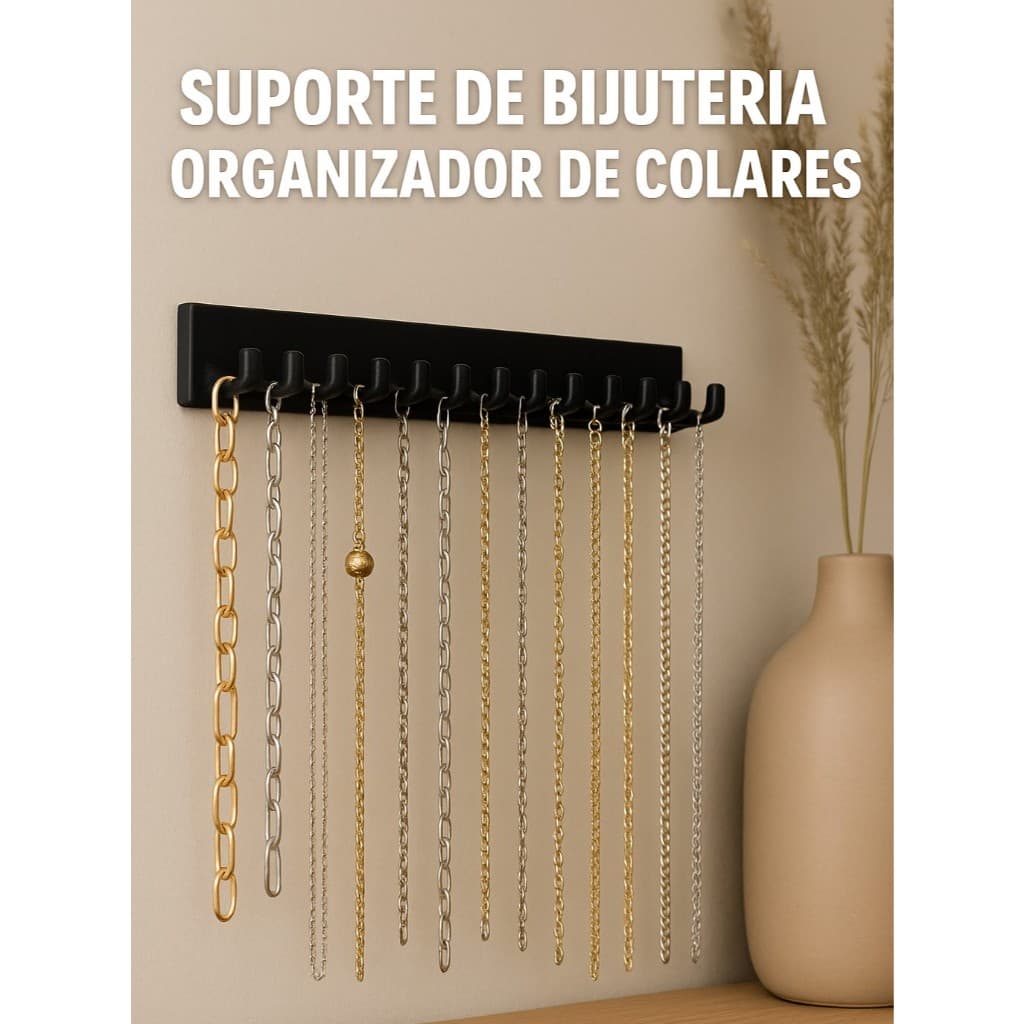 Organizador e Expositor de Joias e Bijuterias - Suporte para Anéis, Colares, Pulseiras e Correntes
