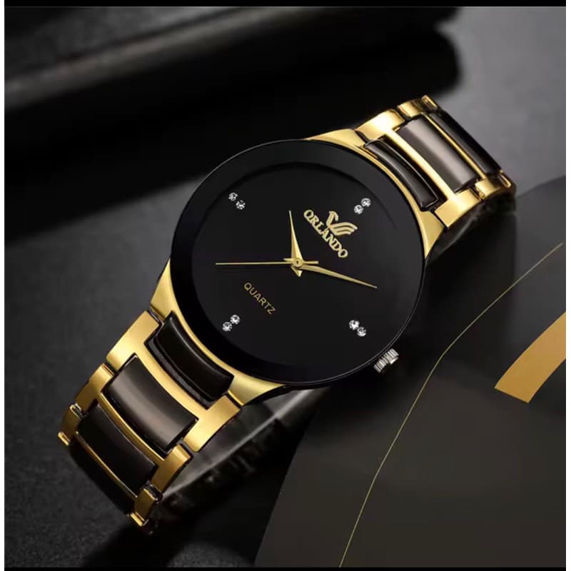 Relógio de Quartzo Masculino Luxuoso com Pulseira de Aço Inoxidável femeino e mascolino