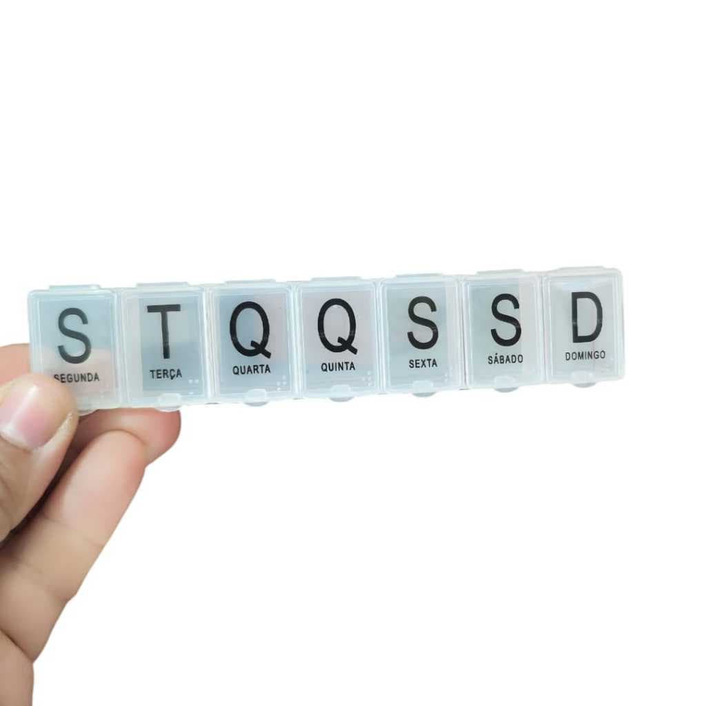 Organizador de Remédios Semanal - Porta Comprimidos com Divisórias