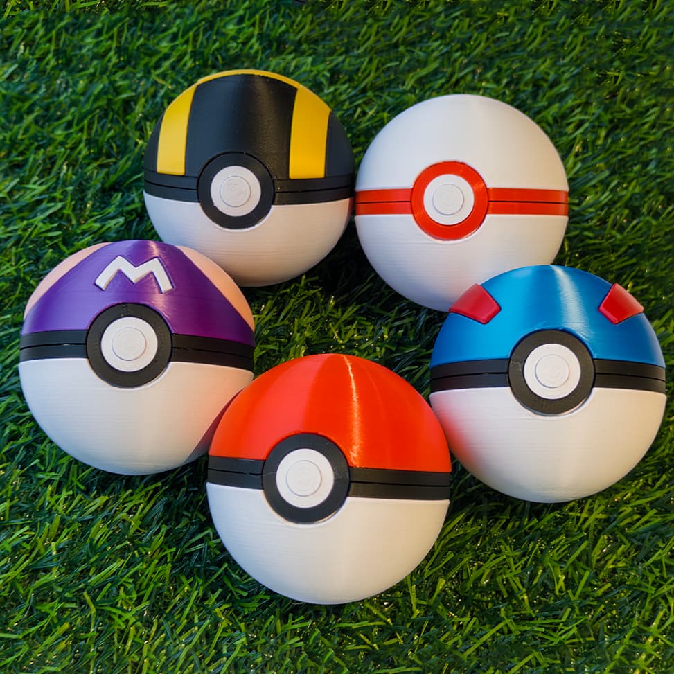 Conjunto 5 Pokébola Abre e Fecha com Ímã - Pokemon GO Pokeball Decoração