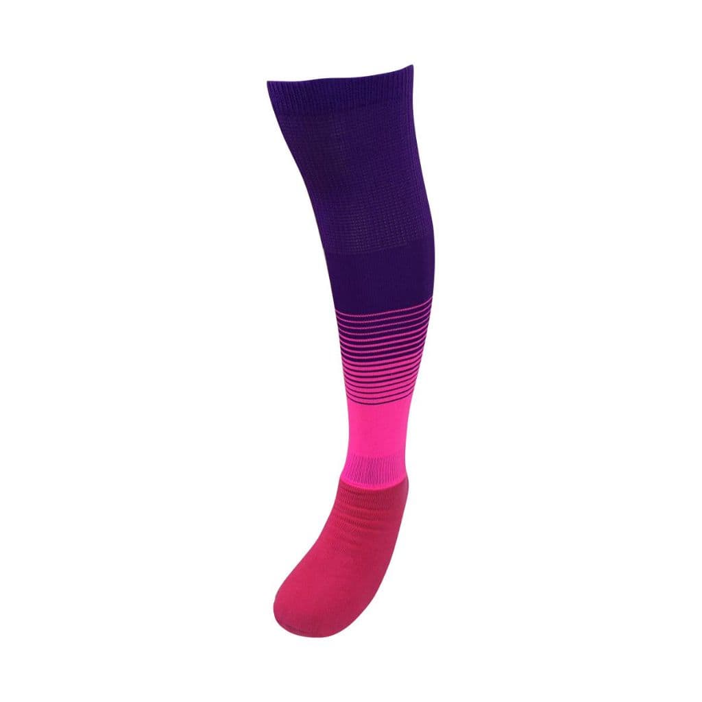 HENSOU MEIÃO DE FUTEBOL DEGRADE ROXO COM ROSA KIT COM 30 PARES