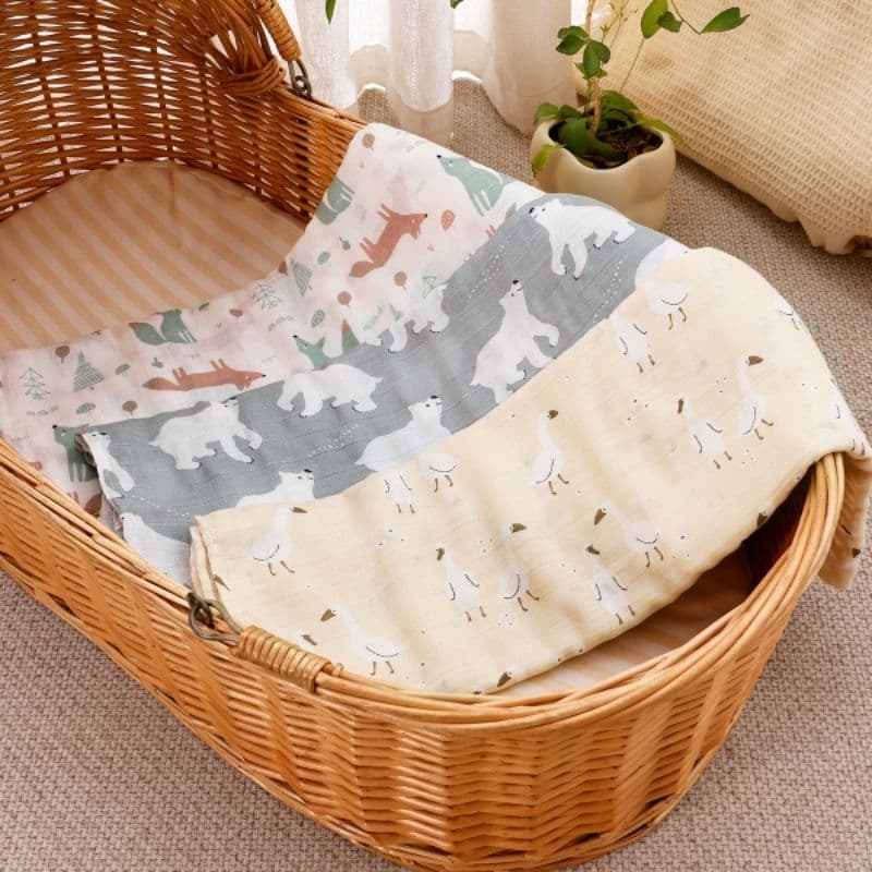 cueiro para bebê fraldão, Musselina bambu, saída maternidade fralda de tecido do bebê berço cueiro 60*60cm 110x120cm