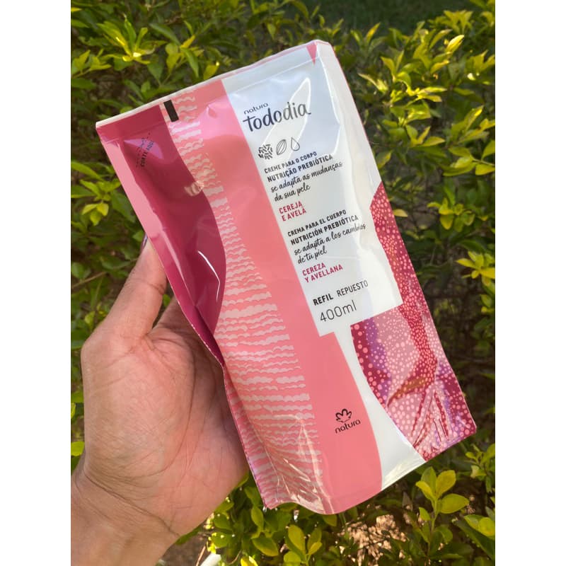 Refil Creme Desodorante Nutritivo para o Corpo Tododia Cereja e Avelã