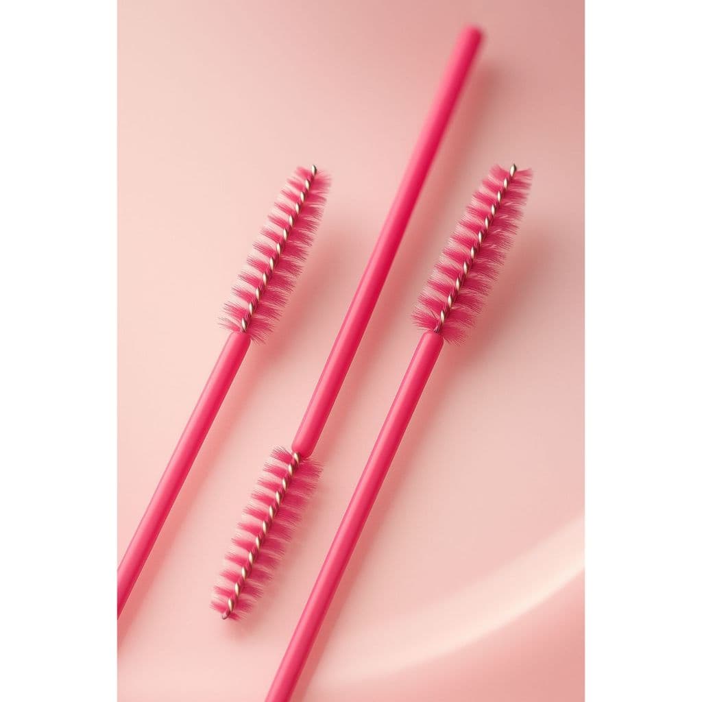 Kit 100 Escovinhas Pink - Extenção de Cilios, Sobrancelha, Descartavel, Lash, Micropigmentação