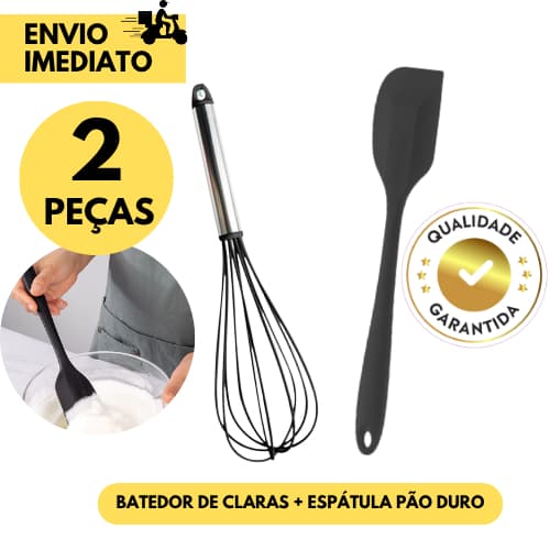 2 ou 1 Un Fouet e Espátula Pão Duro Silicone Cabo Inox Utensílios Cozinha para Massas Bolos Ovos Clara