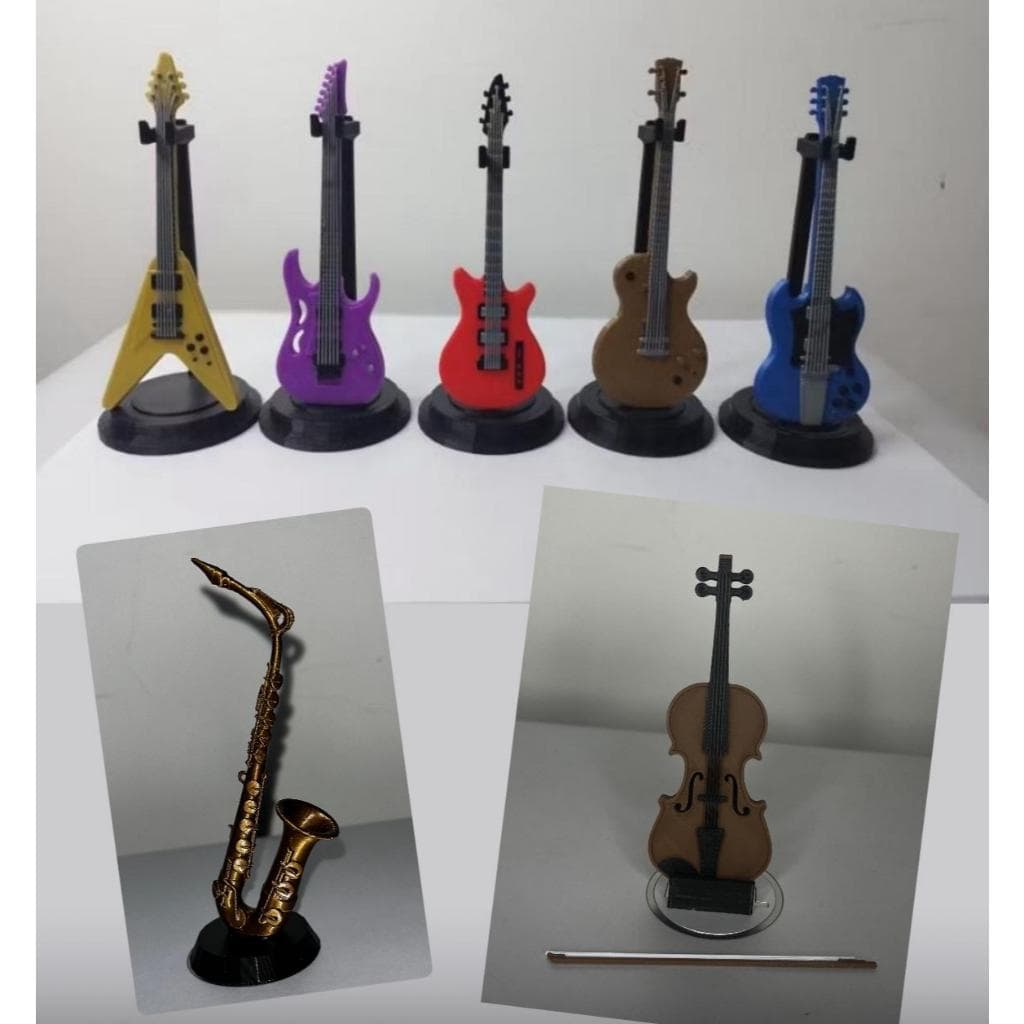 Instrumento Musical em Miniatura - Guitarra - Violão - Violino, Saxofone,  Musica - Enfeite - Decoração