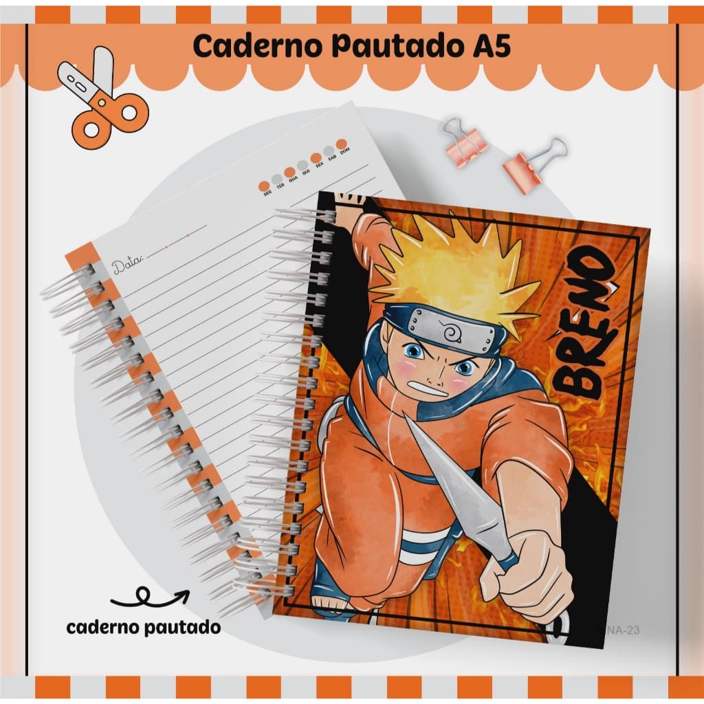 Agenda Escolar NARUTO 1 Personalizada com Nome